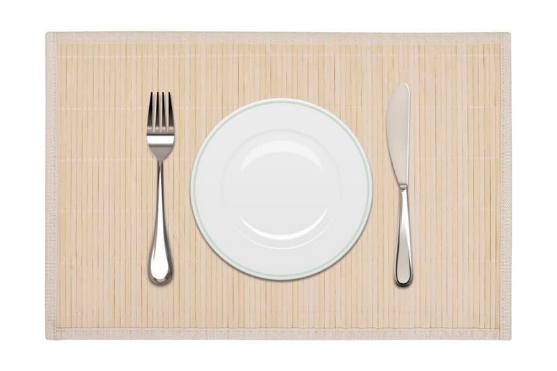 6 Bordstabletter i bambu 30x45 cm naturfärg - Beige - Textilier & mattor - Kökstextilier - Bordstablett