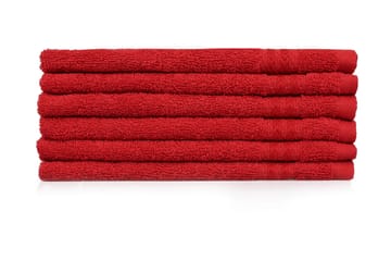 Hobby Handduk 30x50 cm 6-pack - Röd - Textilier & mattor - Badrumstextilier - Handduk