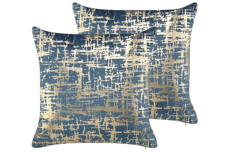 BENETON Utomhuskudde 45x45 cm 2 st Blå/Guld - Textilier & mattor - Kuddar & plädar - Utomhuskudde