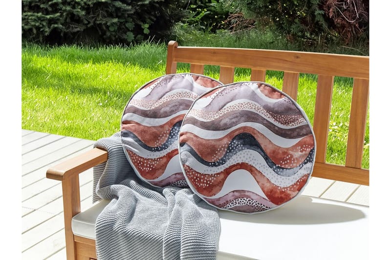 CANNOLE Utomhuskudde 40 cm Rund Brun/Vit/Svart - Textilier & mattor - Kuddar & plädar - Utomhuskudde