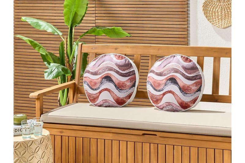 CANNOLE Utomhuskudde 40 cm Rund Brun/Vit/Svart - Textilier & mattor - Kuddar & plädar - Utomhuskudde