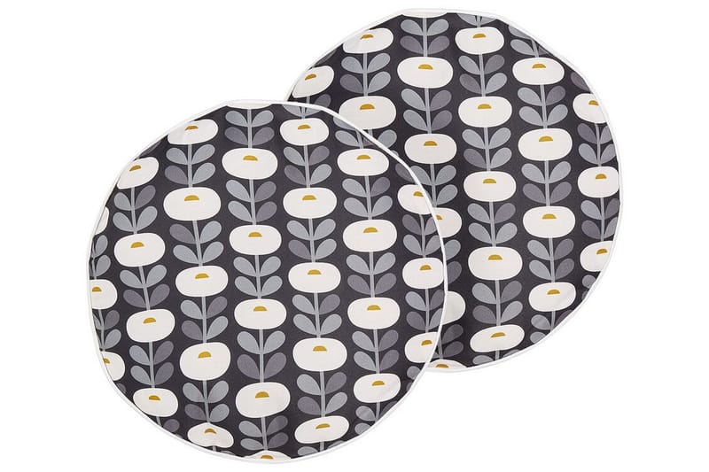 CORSANO Utomhuskudde 40 cm Rund Grå/Vit - Textilier & mattor - Kuddar & plädar - Utomhuskudde