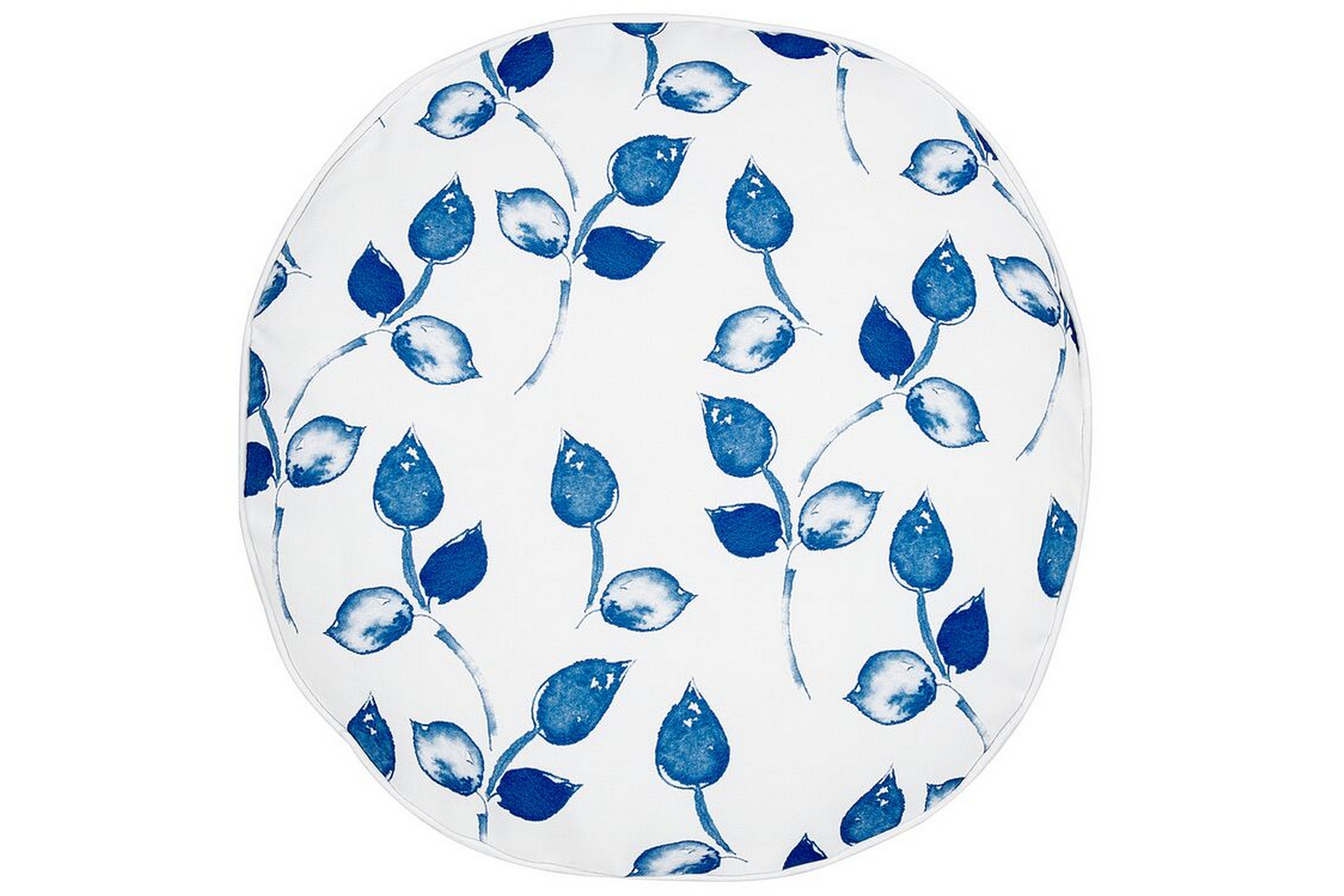 fasano utomhuskudde 40 cm rund vit/blå -