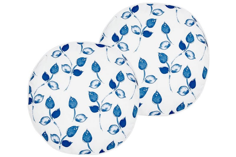 FASANO Utomhuskudde 40 cm Rund Vit/Blå - Textilier & mattor - Kuddar & plädar - Utomhuskudde