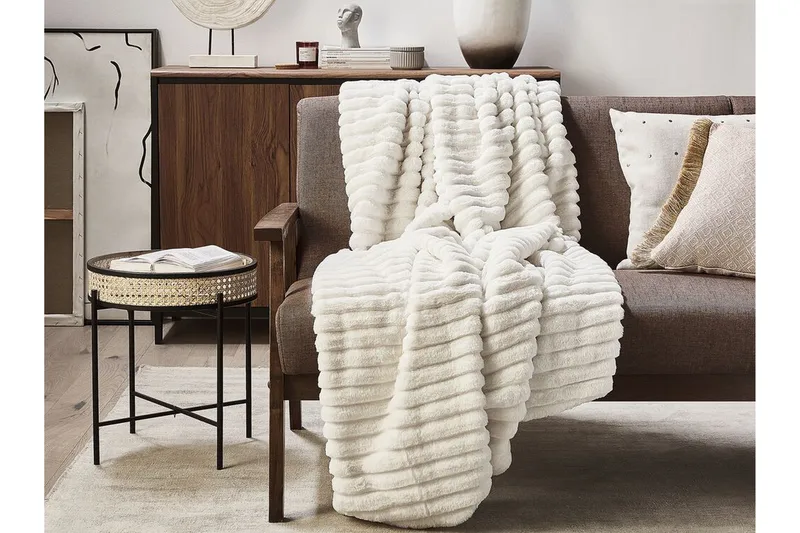 Abteh Pläd 150x200 cm Tvåsidig - Vit - Textilier & mattor - Kuddar & plädar - Filtar & plädar