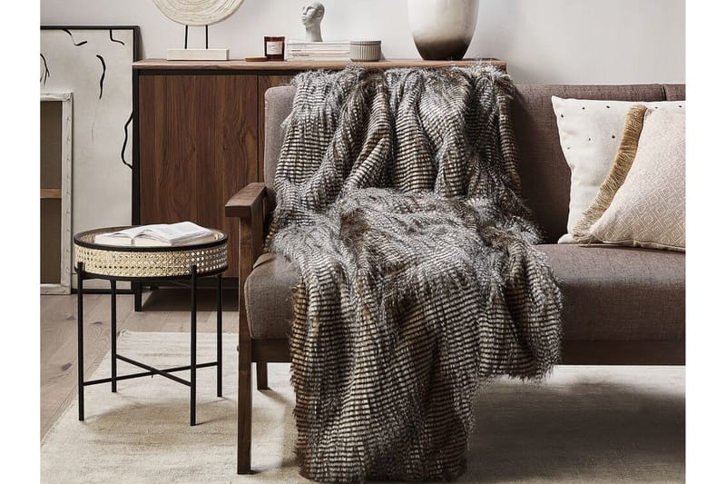 Asdad Pläd 150x200 cm Tvåsidig - Brun/Vit - Textilier & mattor - Kuddar & plädar - Filtar & plädar