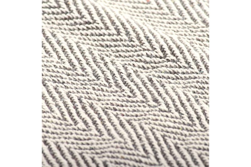 Filt bomull fiskbensmönster 220x250 cm grå - Textilier & mattor - Kuddar & plädar - Filtar & plädar
