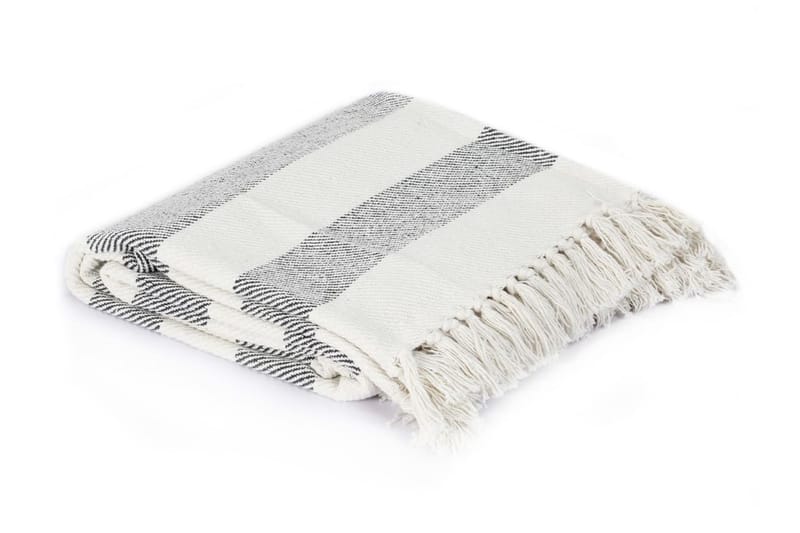 Filt bomull randig 220x250 cm antracit - Textilier & mattor - Kuddar & plädar - Filtar & plädar