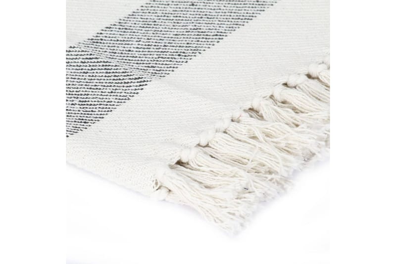 Filt bomull randig 220x250 cm antracit - Textilier & mattor - Kuddar & plädar - Filtar & plädar