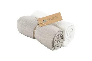 Muslinwrap 2-Pack - Vit/Grå (110 x 110 cm) - Textilier & mattor - Kuddar & plädar - Filtar & plädar