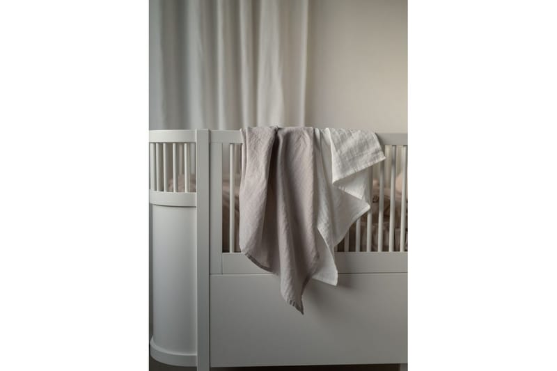 Muslinwrap 2-Pack - Vit/Grå (110 x 110 cm) - Textilier & mattor - Kuddar & plädar - Filtar & plädar
