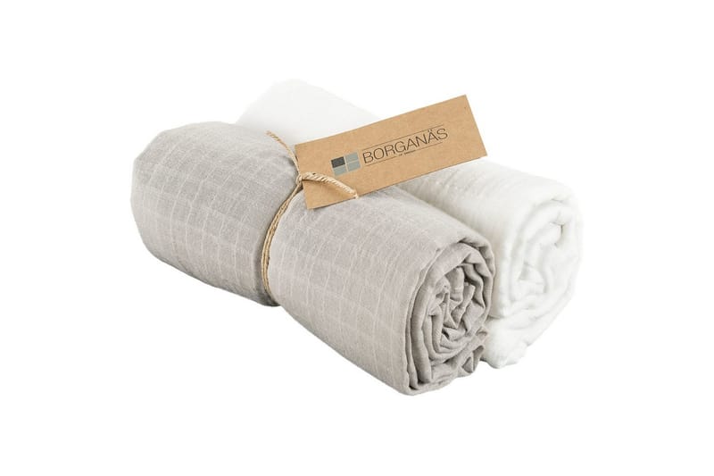 Muslinwrap 2-Pack - Vit/Grå (110 x 110 cm) - Textilier & mattor - Kuddar & plädar - Filtar & plädar