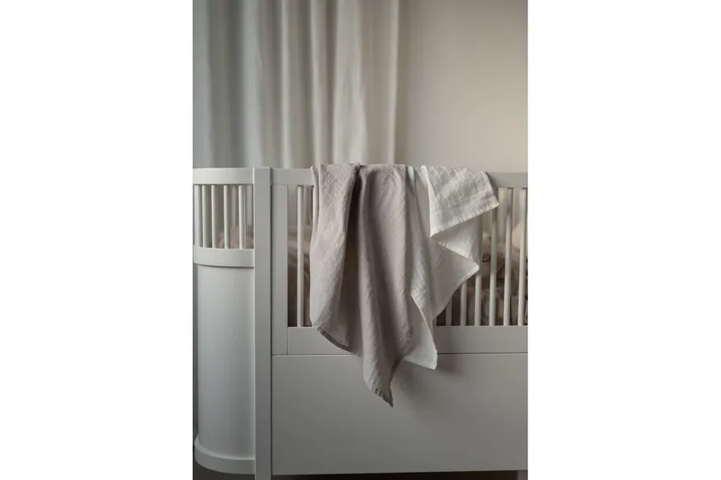 Muslinwrap 2-Pack - Vit/Grå (70 x 70 cm) - Textilier & mattor - Kuddar & plädar - Filtar & plädar
