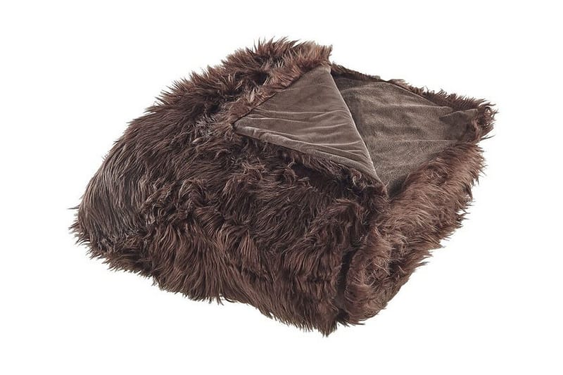 Pläd 200 x 220 cm brun DELICE - Brun - Textilier & mattor - Kuddar & plädar - Filtar & plädar