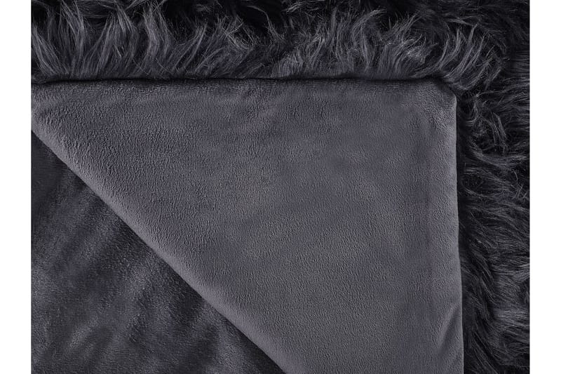 Pläd 200 x 220 cm svart DELICE - Svart - Textilier & mattor - Kuddar & plädar - Filtar & plädar