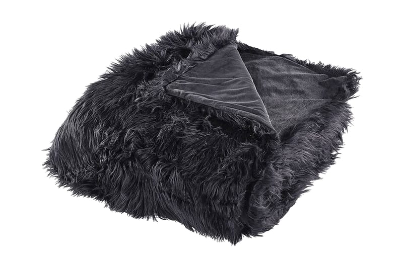 Pläd 200 x 220 cm svart DELICE - Svart - Textilier & mattor - Kuddar & plädar - Filtar & plädar