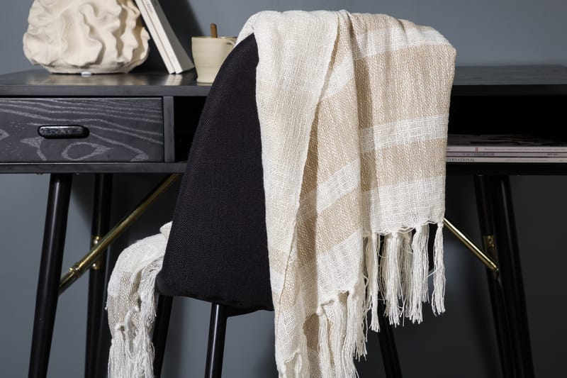 Sandy Pläd 130x170 cm - Offwhite/Beige/Brun - Textilier & mattor - Kuddar & plädar - Filtar & plädar