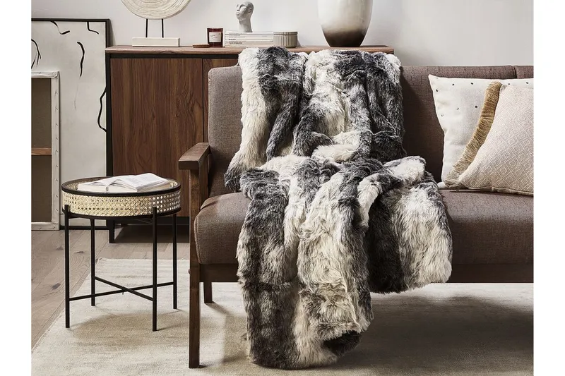 Tazart Pläd 150x200 cm Tvåsidig - Grå/Vit - Textilier & mattor - Kuddar & plädar - Filtar & plädar