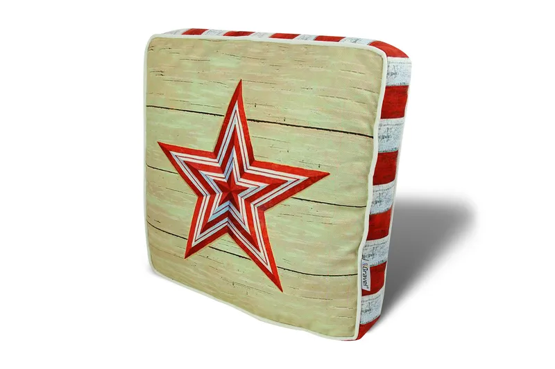 Gravel Kudde 42x42 cm, Röd/Vit