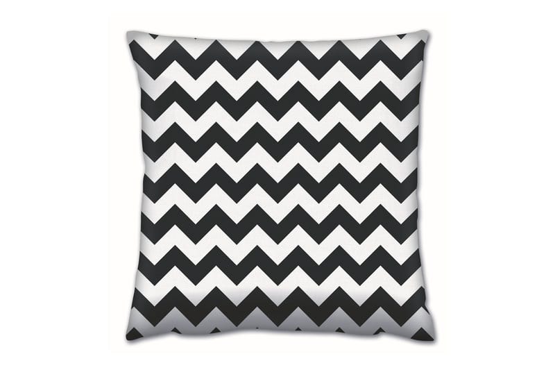 Gravel Kudde 43x43 cm, Svart/Vit