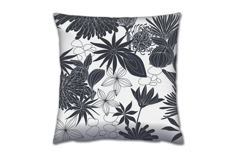 Gravel Kudde 43x43 cm, Svart/Vit