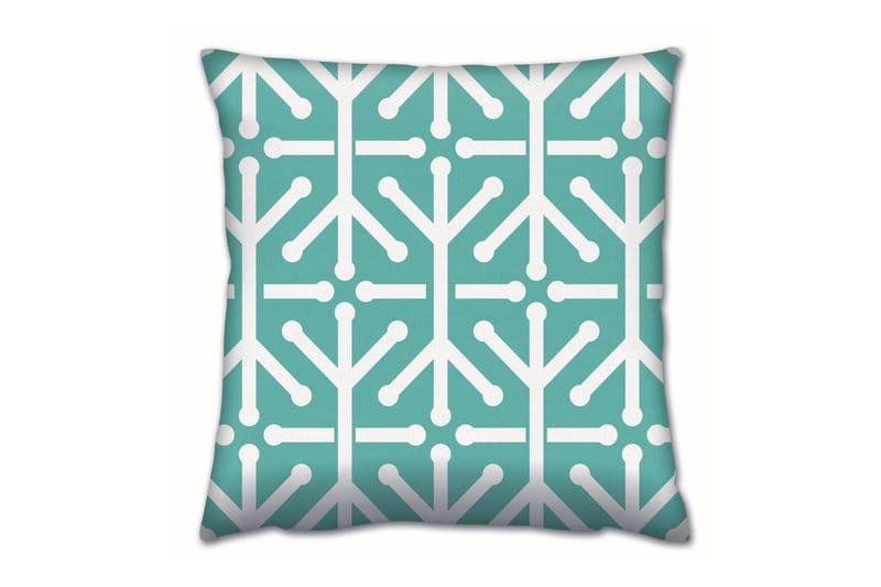 Gravel Kudde 43x43 cm, Turkos/Vit