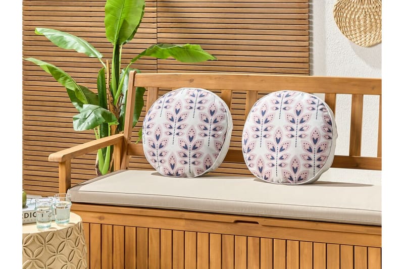 LATIANO Utomhuskudde 40 cm Rund Beige/Rosa - Textilier & mattor - Kuddar & plädar - Utomhuskudde
