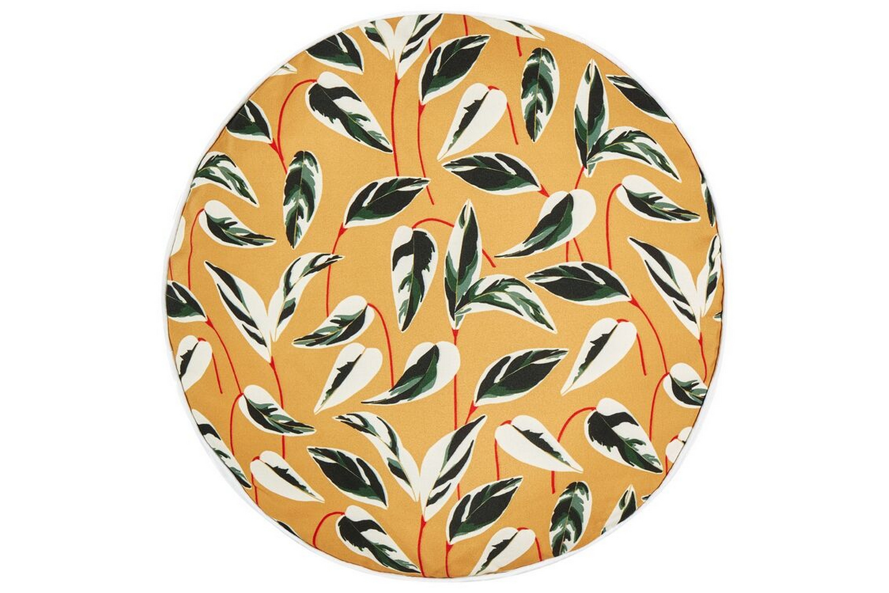 macerata utomhuskudde 40 cm rund gul/grön/vit -