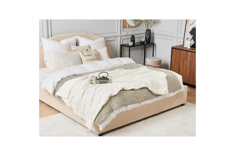 Pläd Alazeya Beige/guld, 150x200 cm - Beige/guld, 150x200 cm - Textilier & mattor - Kuddar & plädar - Filtar & plädar