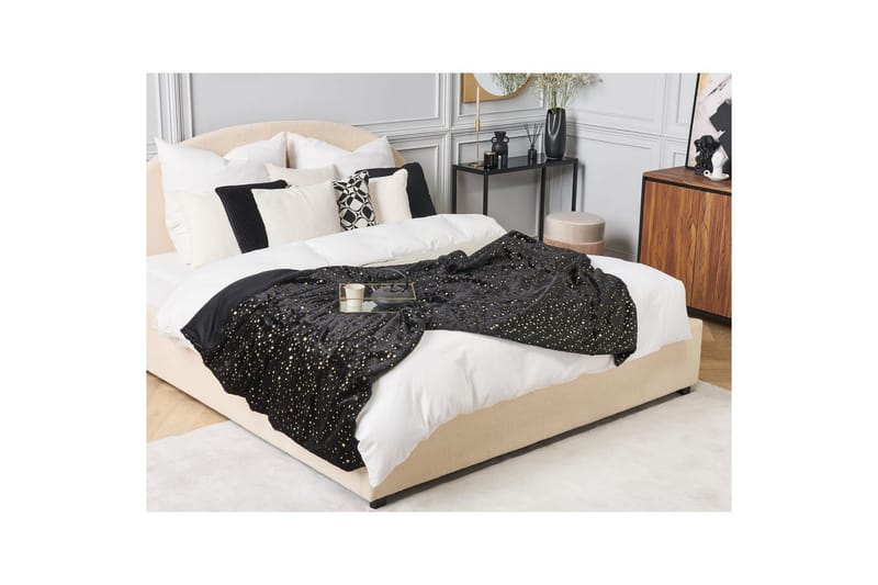 Pläd Alazeya Svart/guld, 130x180 cm - Svart/guld, 130x180 cm - Textilier & mattor - Kuddar & plädar - Filtar & plädar