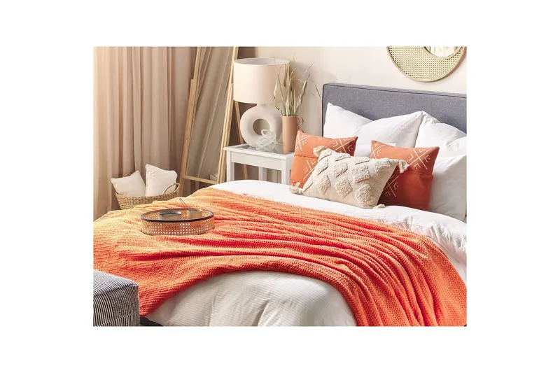 Pläd Bjas Orange, 200x220 cm - Orange, 200x220 cm - Textilier & mattor - Kuddar & plädar - Filtar & plädar