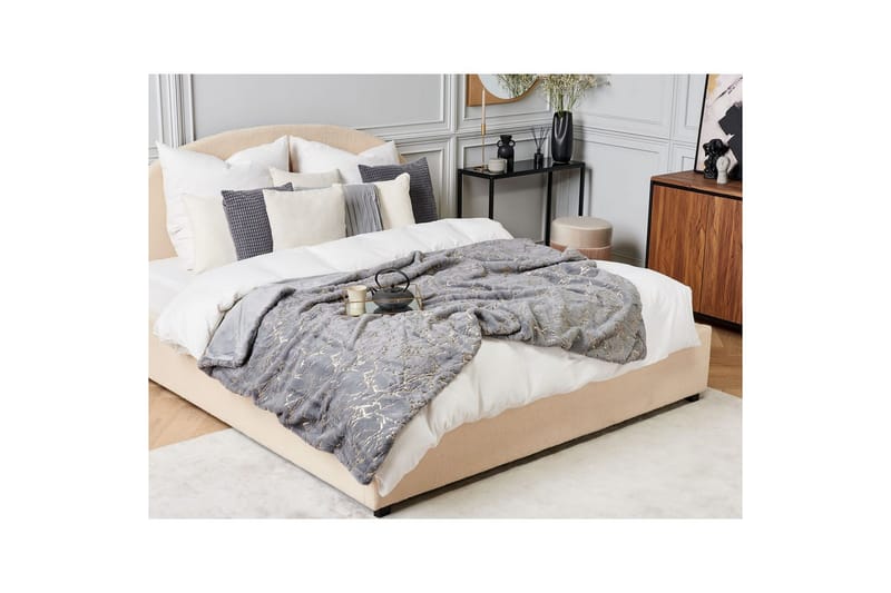 Pläd Godavari Grå/guld, 130x180 cm - Grå/guld, 130x180 cm - Textilier & mattor - Kuddar & plädar - Filtar & plädar