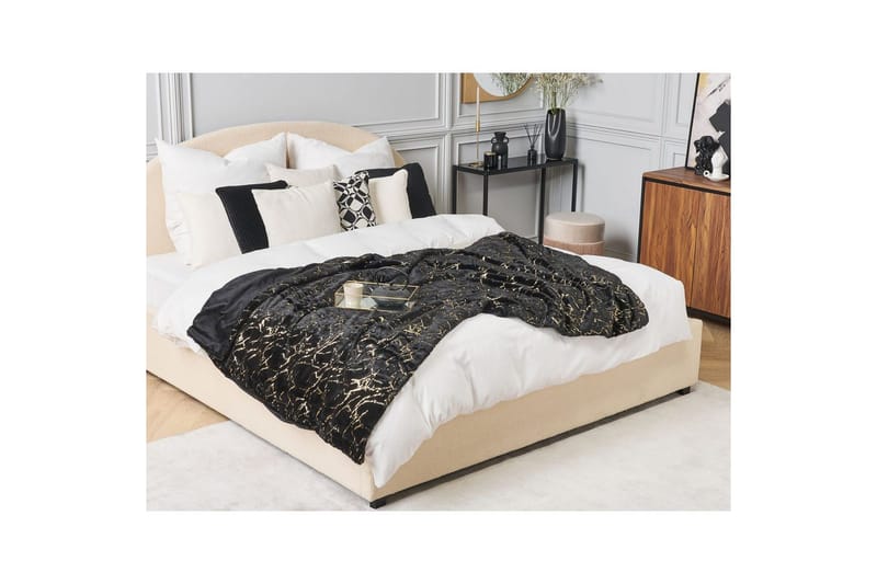 Pläd Godavari Svart/guld, 130x180 cm - Svart/guld, 130x180 cm - Textilier & mattor - Kuddar & plädar - Filtar & plädar