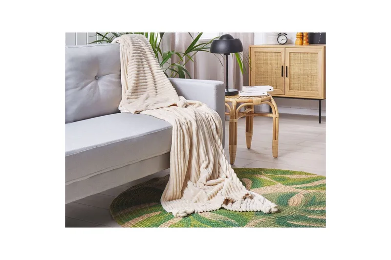 Pläd Kaweri Beige - Beige - Textilier & mattor - Kuddar & plädar - Filtar & plädar