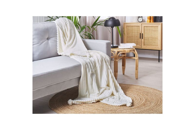 Pläd Kaweri Vit - Vit - Textilier & mattor - Kuddar & plädar - Filtar & plädar