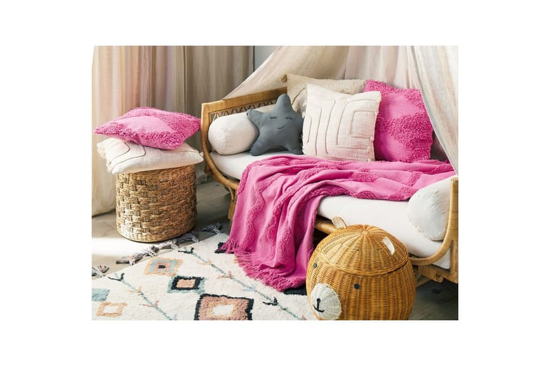 Pläd Khari Rosa - Rosa - Textilier & mattor - Kuddar & plädar - Filtar & plädar