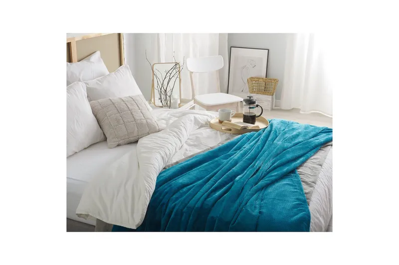 Pläd Saitler Blå, 200x220 cm - Blå, 200x220 cm - Textilier & mattor - Kuddar & plädar - Filtar & plädar