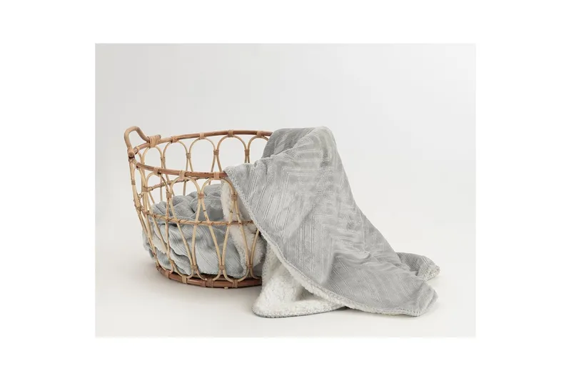 Pläd Sherpa 130 x 170 cm - Grå - Textilier & mattor - Kuddar & plädar - Filtar & plädar