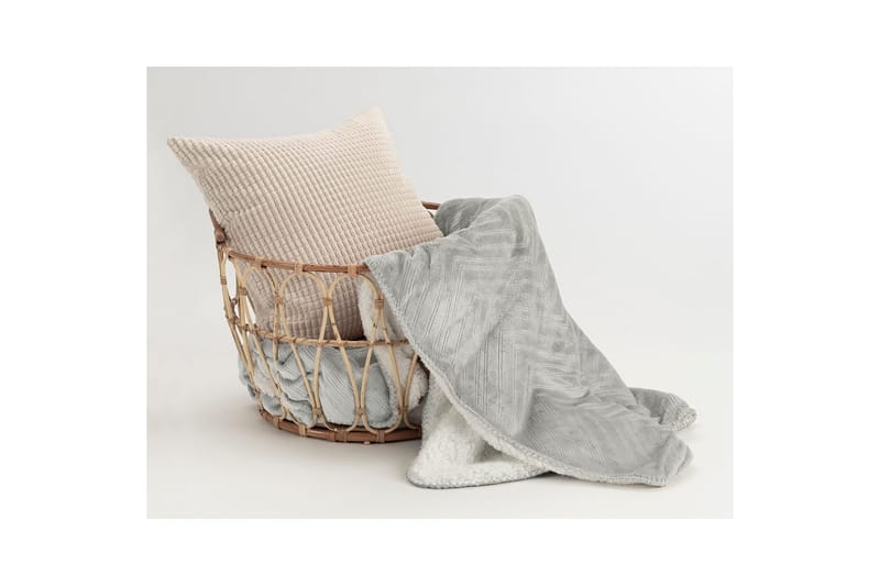 Pläd Sherpa 130 x 170 cm - Grå - Textilier & mattor - Kuddar & plädar - Filtar & plädar