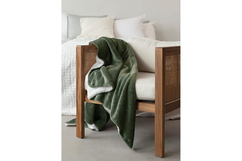 Pläd Sherpa 130 x 170 cm - Grön - Textilier & mattor - Kuddar & plädar - Filtar & plädar