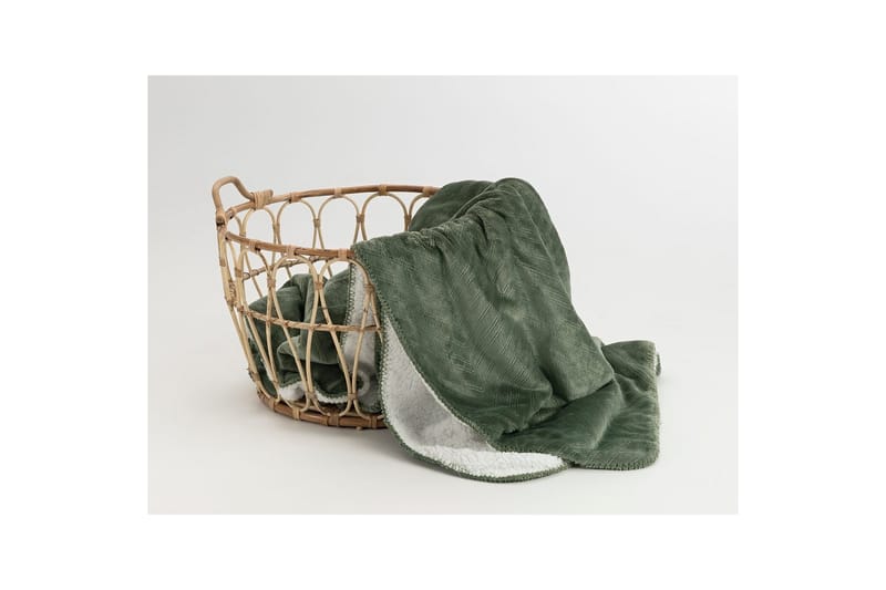 Pläd Sherpa 130 x 170 cm - Grön - Textilier & mattor - Kuddar & plädar - Filtar & plädar