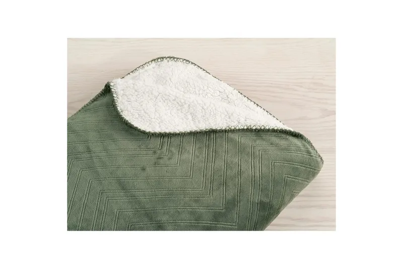 Pläd Sherpa 130 x 170 cm - Grön - Textilier & mattor - Kuddar & plädar - Filtar & plädar