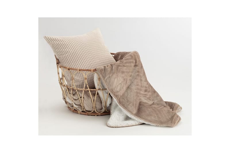 Pläd Sherpa 130 x 170 cm - Linne - Textilier & mattor - Kuddar & plädar - Filtar & plädar