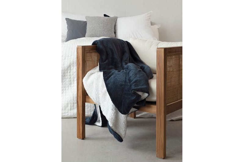 Pläd Sherpa 130 x 170 cm - Marinblå - Textilier & mattor - Kuddar & plädar - Filtar & plädar