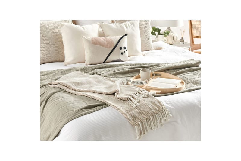 Pläd Tilmi Beige/vit - Beige/vit - Textilier & mattor - Kuddar & plädar - Filtar & plädar