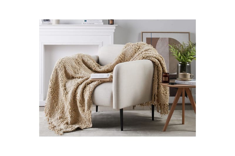 Pläd Vella Beige, 150x200 cm - Beige, 150x200 cm - Textilier & mattor - Kuddar & plädar - Filtar & plädar
