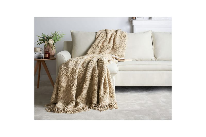 Pläd Vella Beige, 190x230 cm - Beige, 190x230 cm - Textilier & mattor - Kuddar & plädar - Filtar & plädar