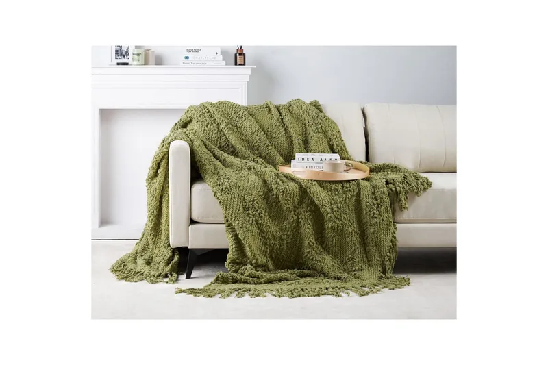 Pläd Vella Grön, 220x240 cm - Grön, 220x240 cm - Textilier & mattor - Kuddar & plädar - Filtar & plädar