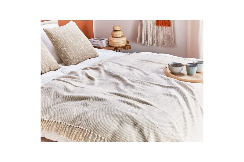 Pläd Yarsa Beige - Beige - Textilier & mattor - Kuddar & plädar - Filtar & plädar