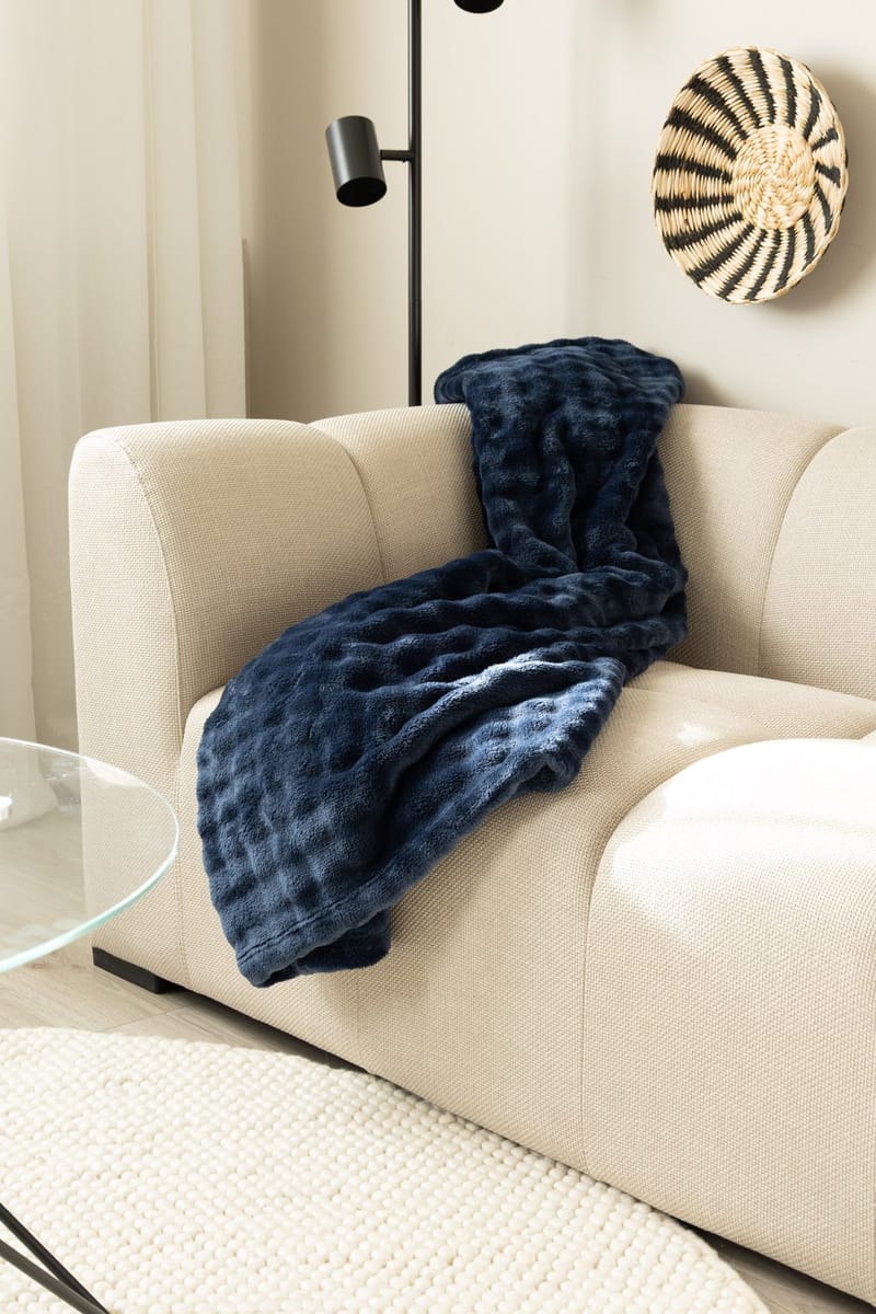 Pläd Pom Pom 130x170 cm - Navy - Textilier & mattor - Kuddar & plädar - Filtar & plädar